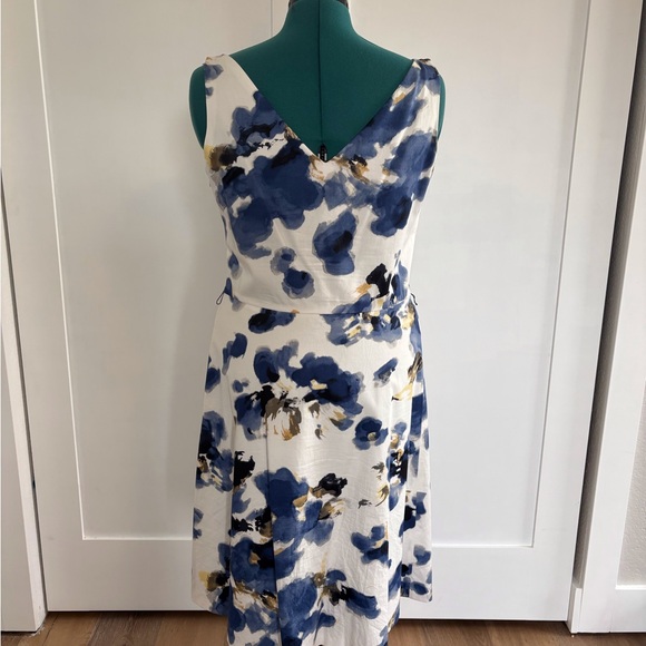 Ann Taylor Blue and Gold Floral Midi Dress - Picture 4 of 9